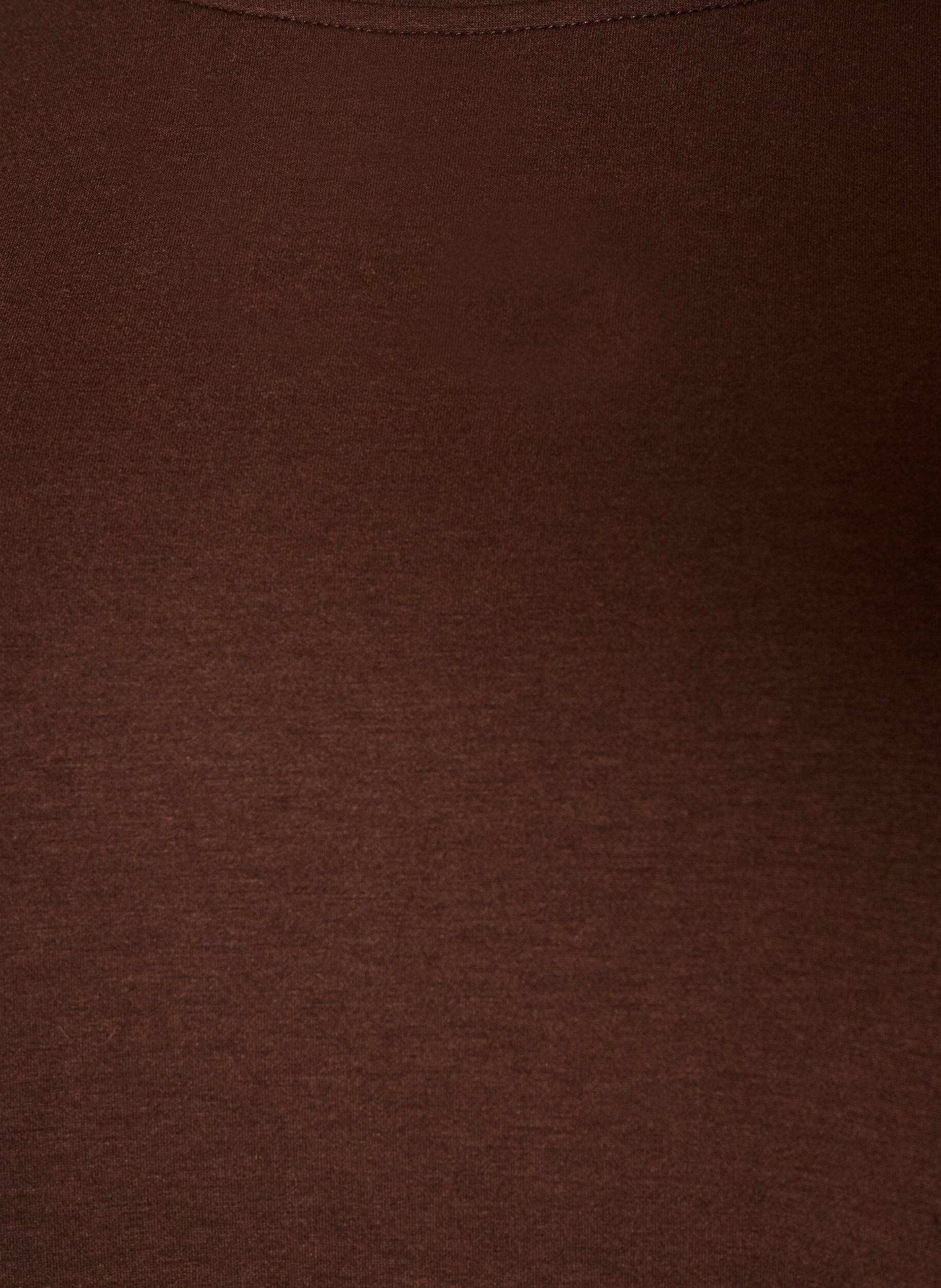 ZizziJerseybluse med blondekant, Brun, Packshot image number 2