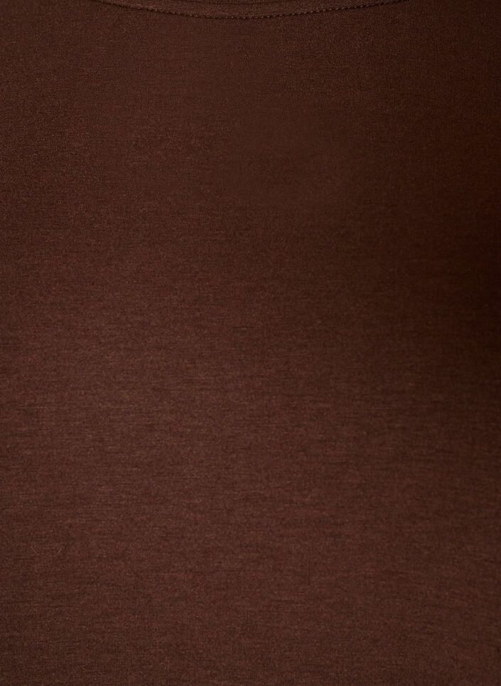 Jerseybluse med blondekant, Brun, Packshot image number 2