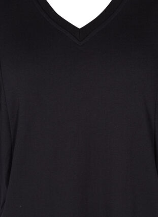 Kjole med v-hals og 3/4 ærmer, Black, Packshot image number 2