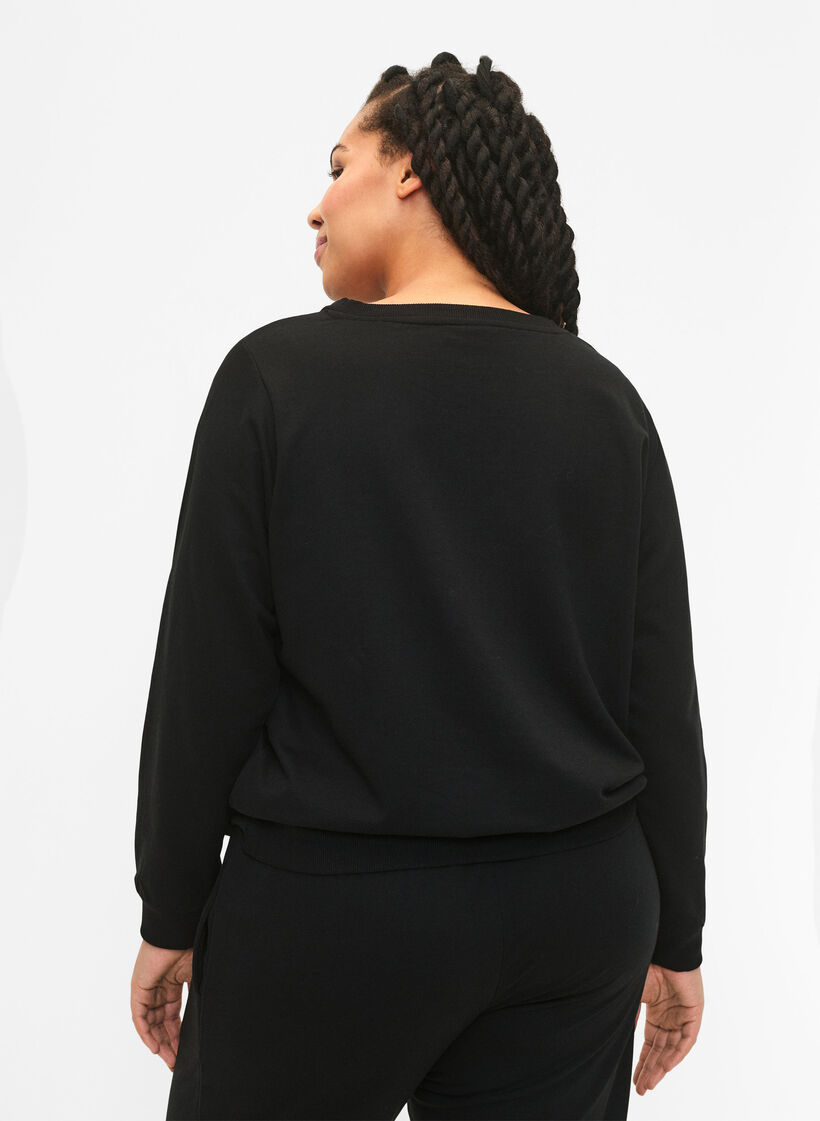 Sweatshirt med tekst , Black W. Reset, Model image number 1
