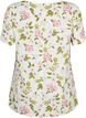 FLASH - Bluse med korte ærmer og print, Off White Flower, Packshot image number 1