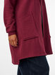 Lang hoodie-cardigan med lynl&aring;s, R&oslash;d, Model image number 3