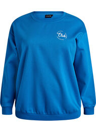 Sweatshirt med tekstprint, Bl&aring;