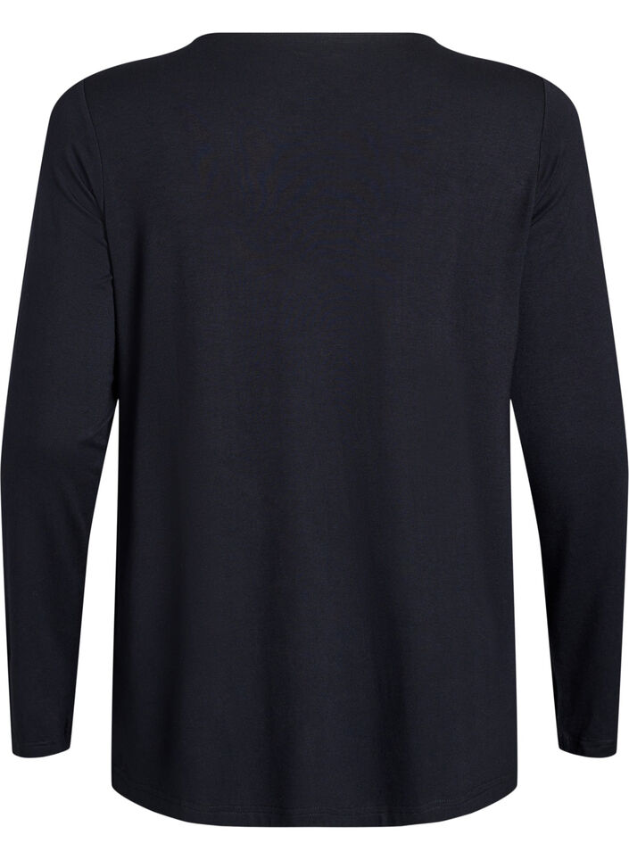 Kort kimono i viskose, Sort, Packshot image number 1