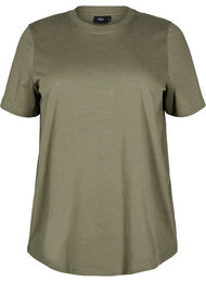 Basis t-shirt i bomuld med rund hals , Gr&oslash;n