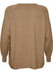 Strikbluse med rund hals og strikket m&oslash;nster, Beige, Packshot image number 1