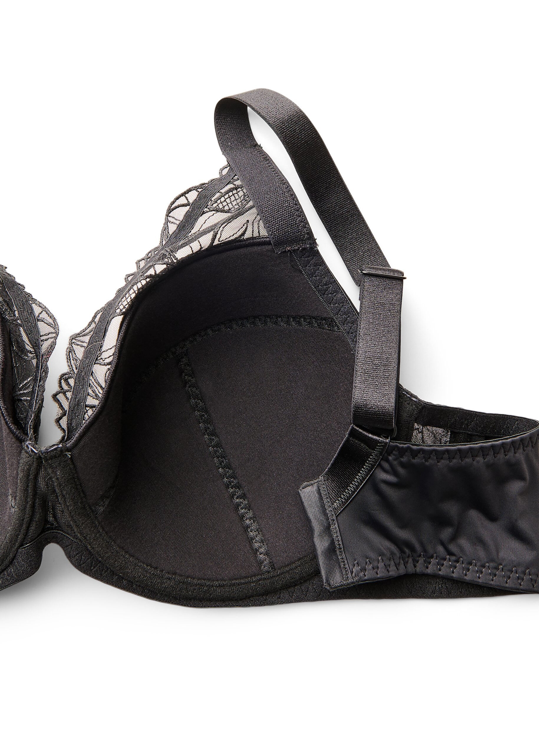 ZizziVatteret blonde bh med b&oslash;jle, Sort, Packshot image number 3