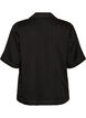 Skjortebluse med prikker og reverskrave, Sort, Packshot image number 1