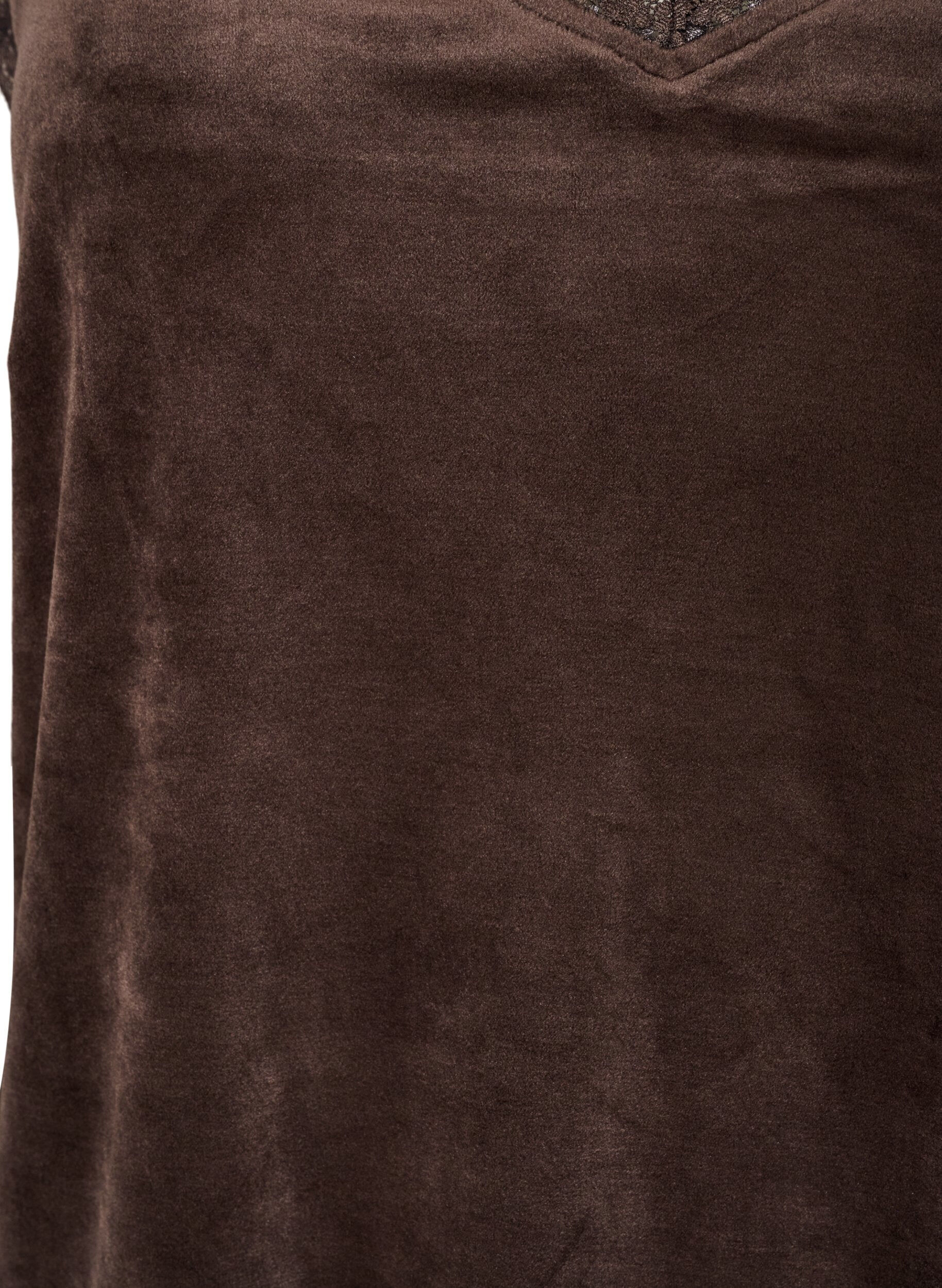 ZizziVelourtop med blondekanter, Brun, Packshot image number 2