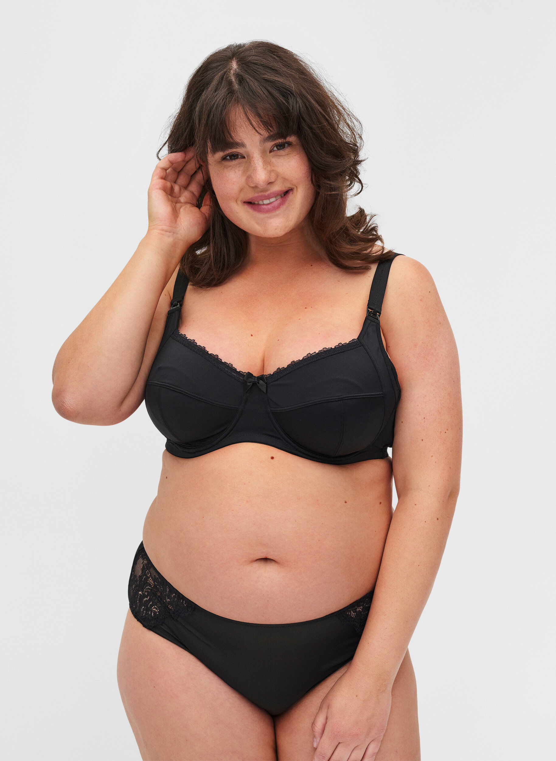 Zizzi Amme bh med b&oslash;jle, Black, Model image number 3