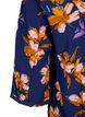 Blomstret bluse med 3/4 ærmer, Peacoat Flower AOP, Packshot image number 3