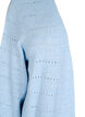 Lang strikcardigan med hulmønster, Cashmere Blue Mel., Packshot image number 2