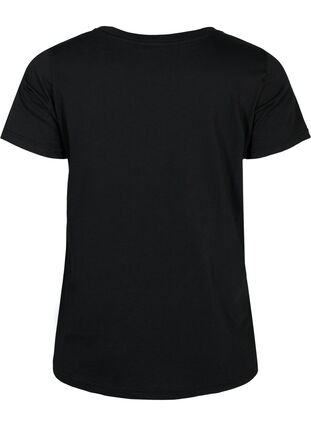 T-shirt i bomuld med print, Black COLOR, Packshot image number 1
