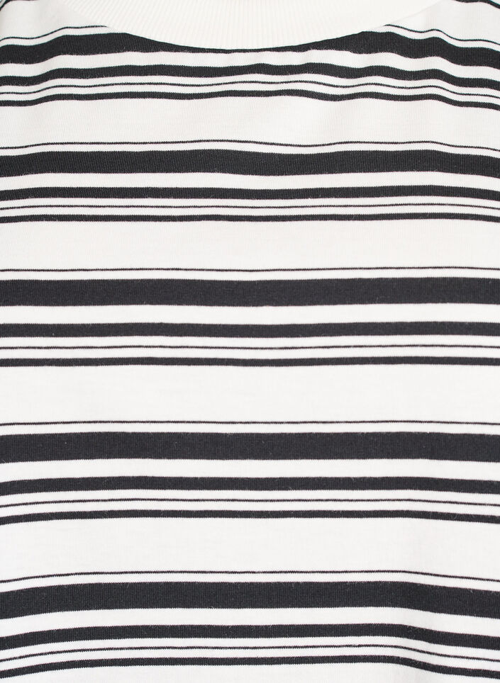 Boxy T-shirt med stribet m&oslash;nster, Sort, Packshot image number 2