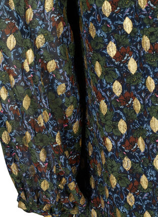 Printet tunika med v-hals og knapper, Flower AOP, Packshot image number 3