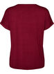 Stribet T-shirt i viskose med rund hals, R&oslash;d, Packshot image number 1