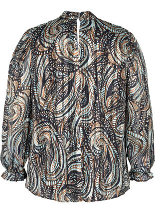 Langærmet bluse med paisleyprint, Black Paisley, Packshot image number 1