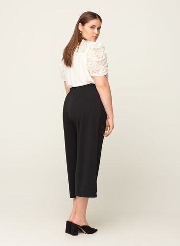 Culotte bukser med lommer, Black, Model image number 1