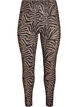 Viskose leggings med zebra print, Brun, Packshot image number 0
