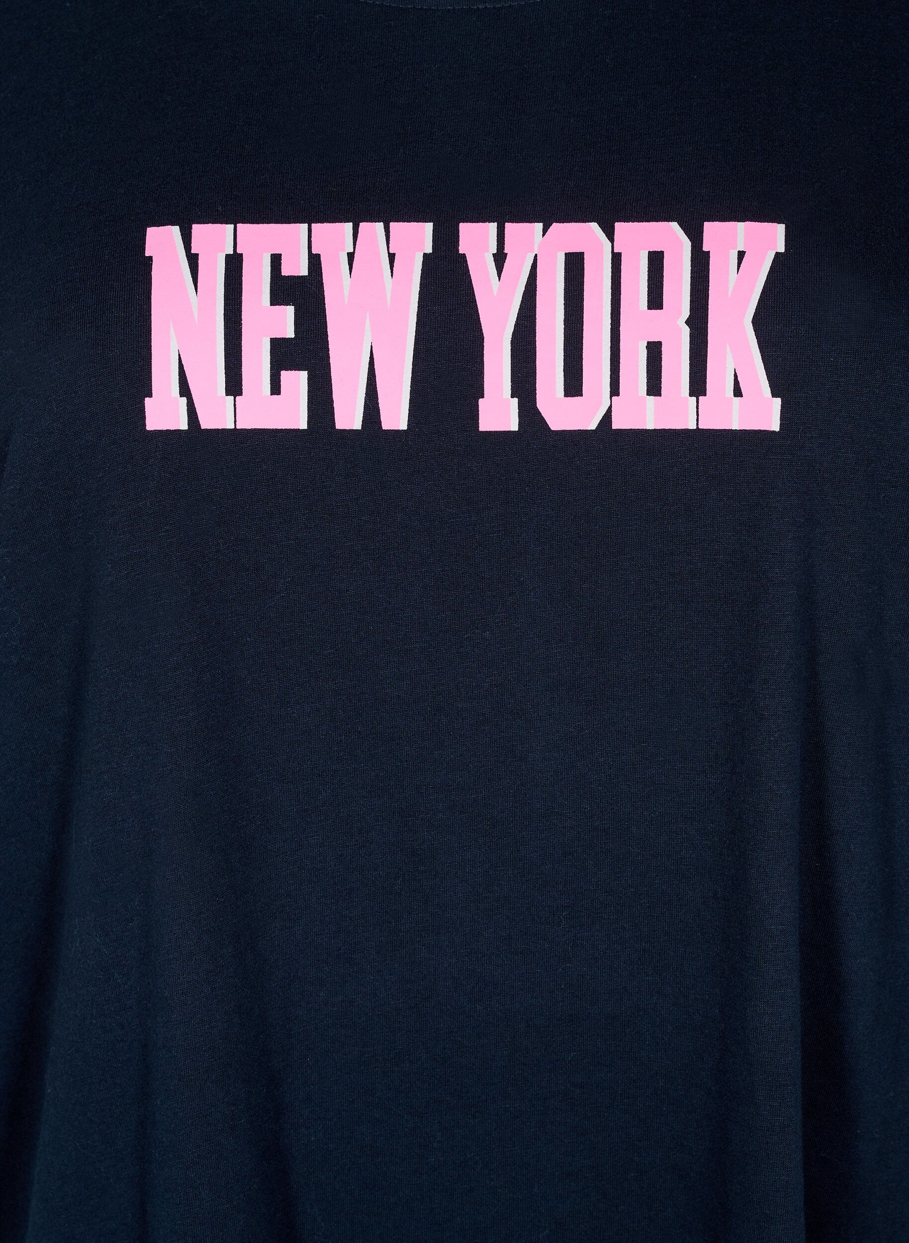 Zizzi FLASH - T-shirt med motiv, Bl&aring;, Packshot image number 2