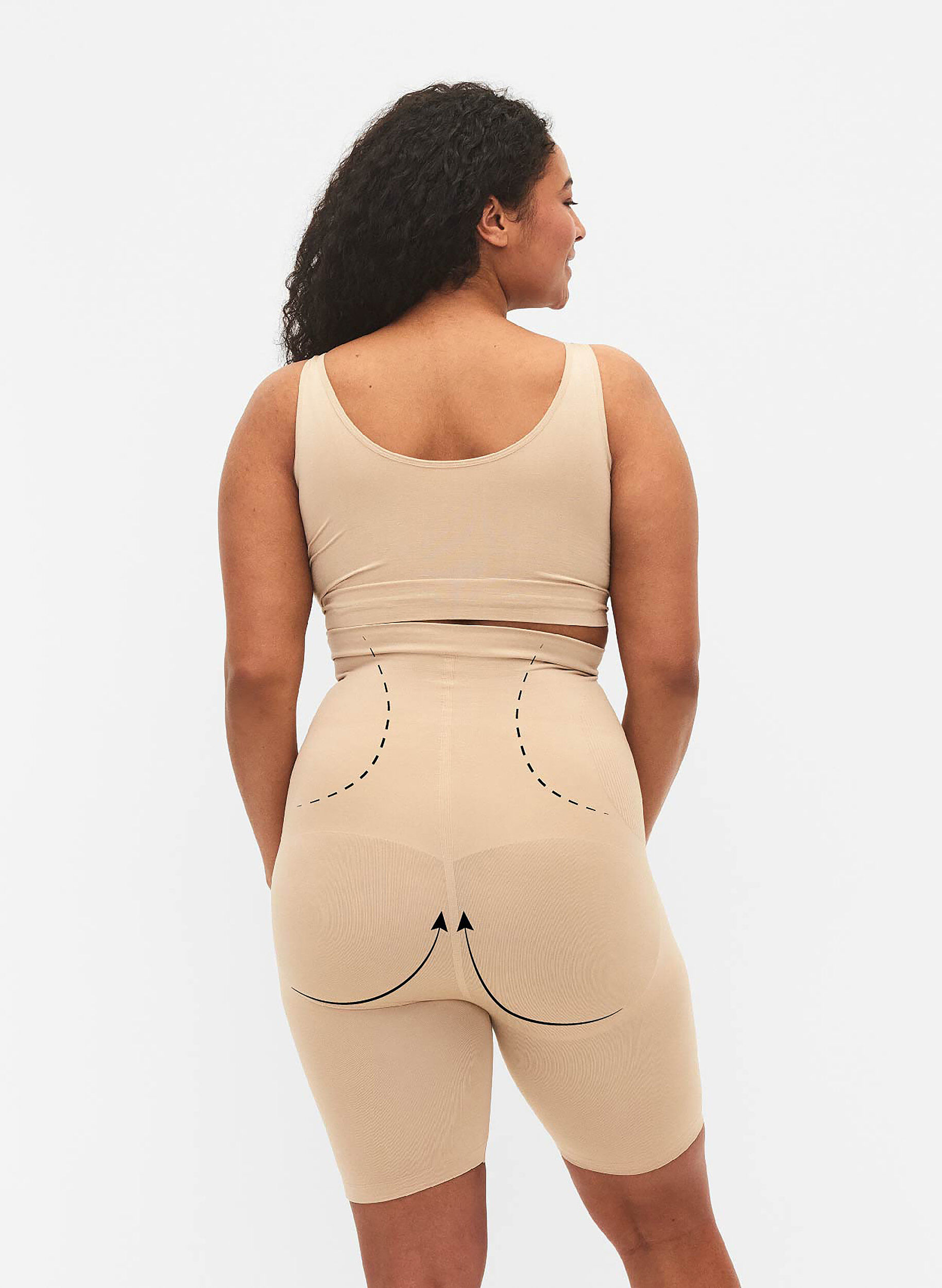 ZizziH&oslash;jtaljede shapewear shorts, Beige, Model image number 2