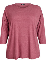 Jerseybluse med 3/4 &aelig;rmer, Lyser&oslash;d