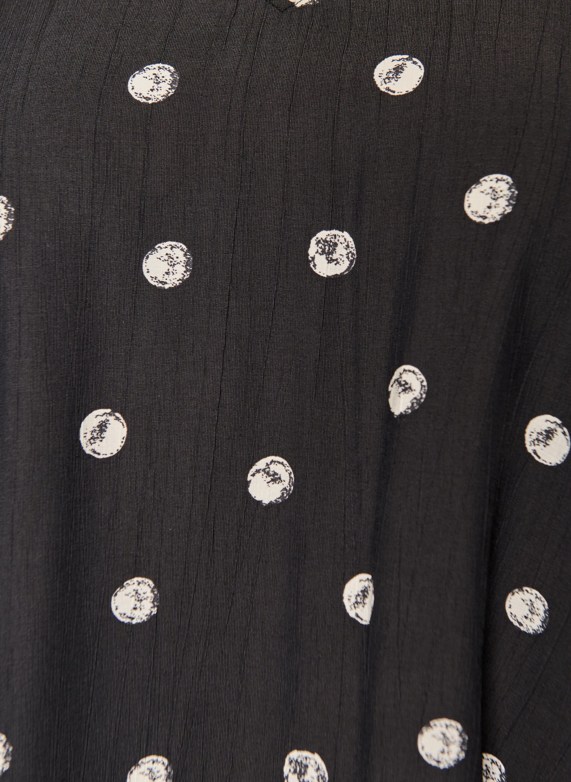 Zizzi Viskosebluse med rynkede &aelig;rmer, Sort, Packshot image number 2