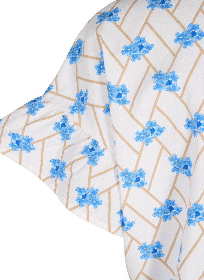 Blomstret tunika i bomuld, Snow White Flower, Packshot image number 3