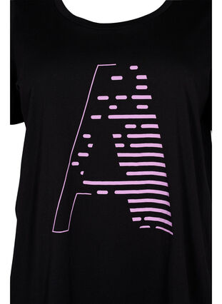 Trænings t-shirt med print, Black w. Purple A, Packshot image number 2
