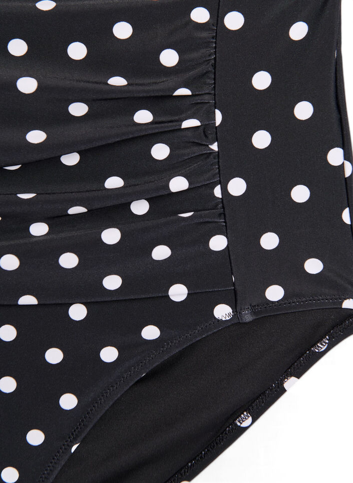 Bikini trusse med print og h&oslash;j talje, Sort, Packshot image number 2