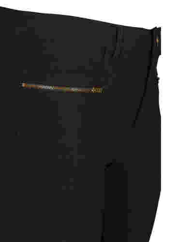 Tætsiddende bukser med lynlås detaljer, Black, Packshot image number 2