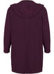 Lang strik cardigan med uld og hætte, Potent Purple Mel., Packshot image number 1