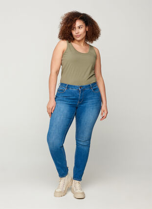 Ekstra slim Sanna jeans , Blue denim, Model image number 0