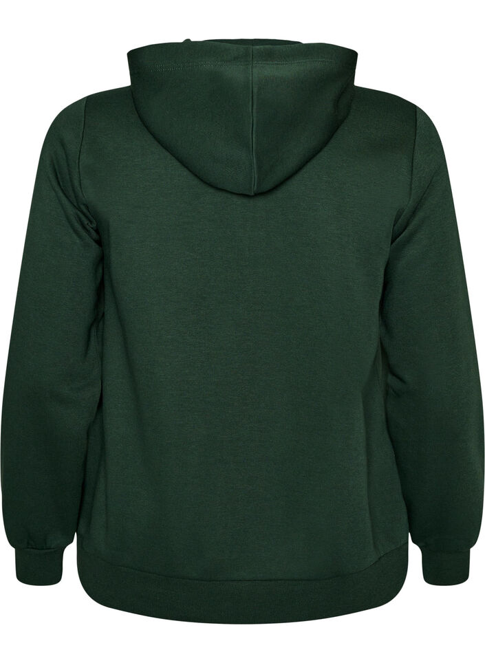 Sweat h&aelig;ttetr&oslash;je med lynl&aring;s og lommer, Gr&oslash;n, Packshot image number 1