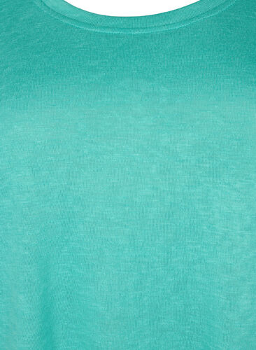 Bluse med 3/4 ærmer, Turquoise, Packshot image number 2
