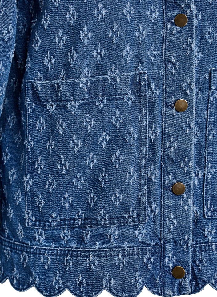 Denimjakke med distressed m&oslash;nster, Bl&aring;, Packshot image number 3