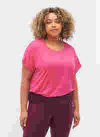 Ensfarvet trænings t-shirt, Fuchsia Purple, Model