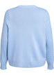 Kabelstrikket cardigan med gyldne knapper, Bl&aring;, Packshot image number 1