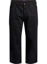 L&oslash;s jeans med h&oslash;j talje, Sort