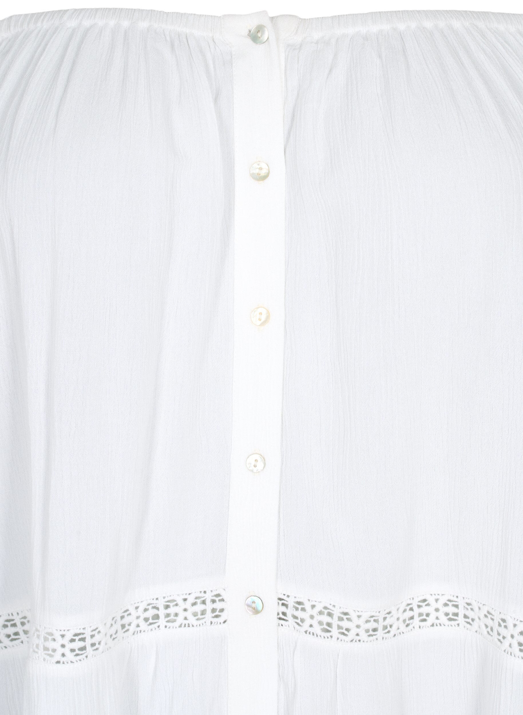 Zizzi Strand tunika med off-shoulder, White, Packshot image number 2