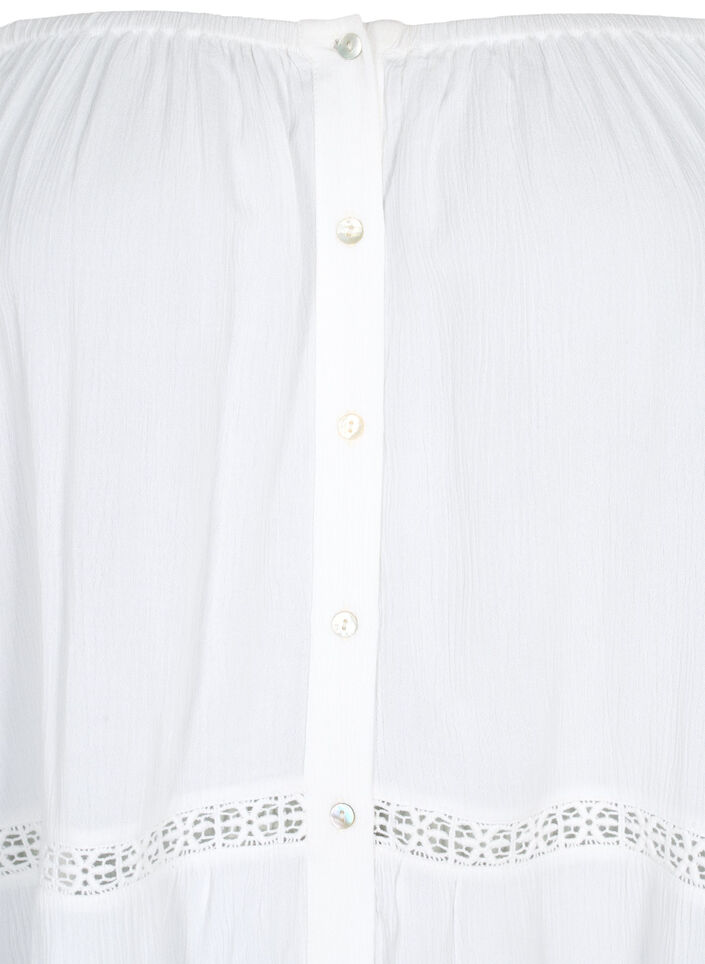 Strand tunika med off-shoulder, White, Packshot image number 2
