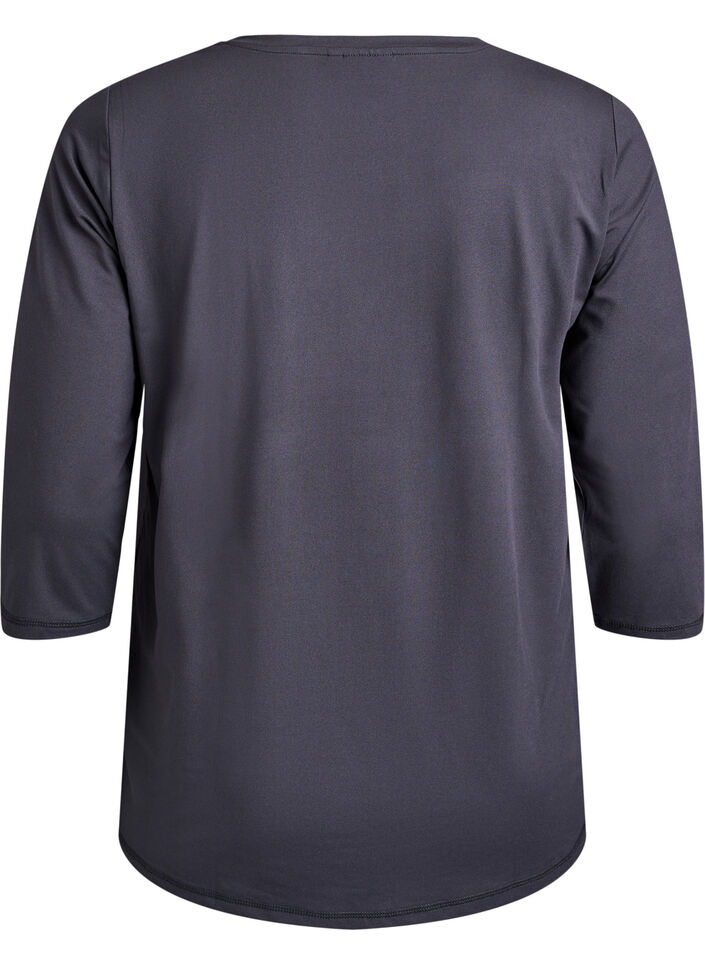 Tr&aelig;ningsbluse med 3/4 &aelig;rmer, Gr&aring;, Packshot image number 1