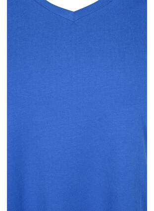 Basis t-shirt med v-hals, Dazzling Blue, Packshot image number 2