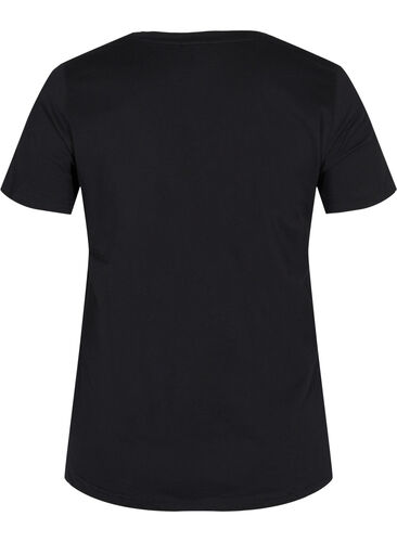 Bomulds t-shirt med print, Black w. Gold Foil , Packshot image number 1