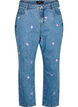 Mille mom fit jeans med broderi, Blå, Packshot image number 0