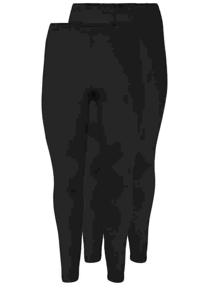 2-pak basis leggings, Black, Packshot image number 0