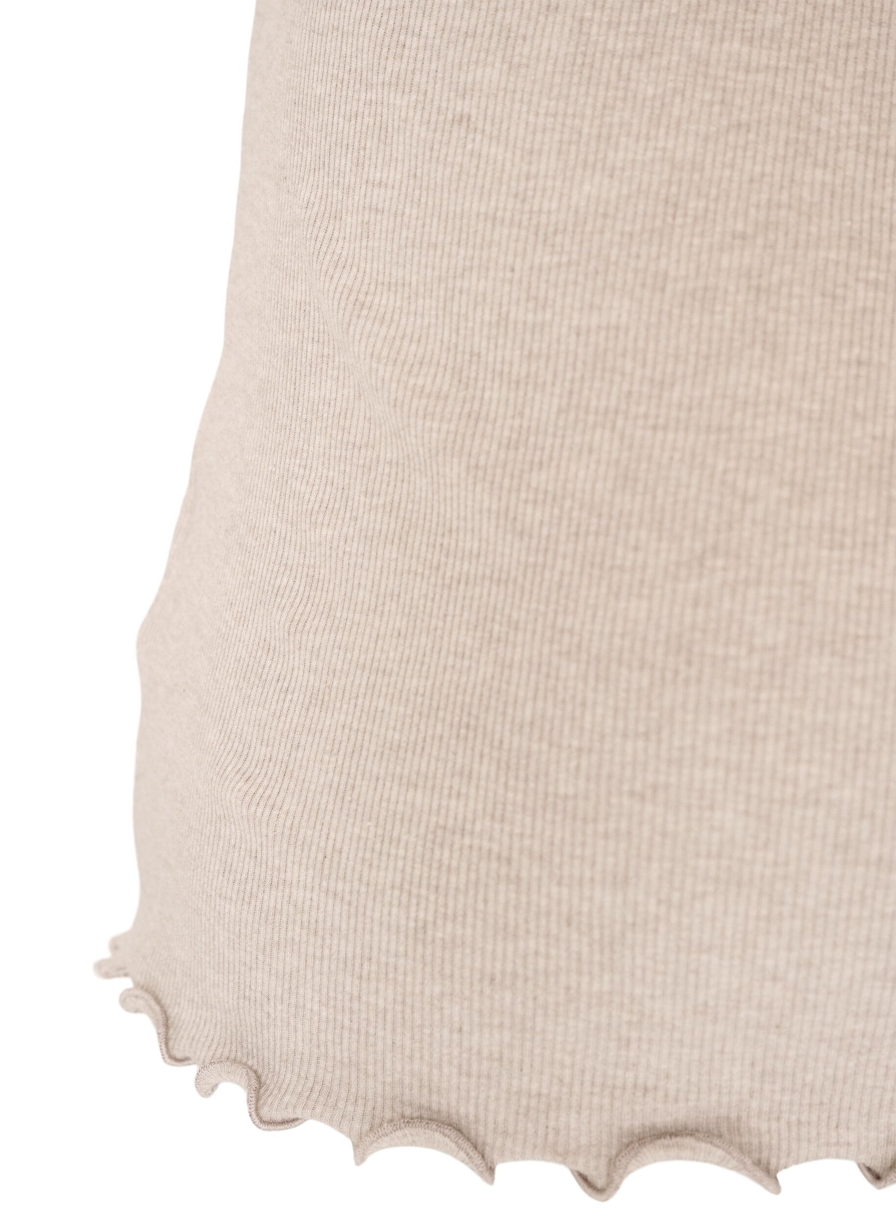 ZizziRibtop med blondekant, Beige, Packshot image number 3