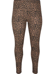 Viskose leggings med leo print, Sort