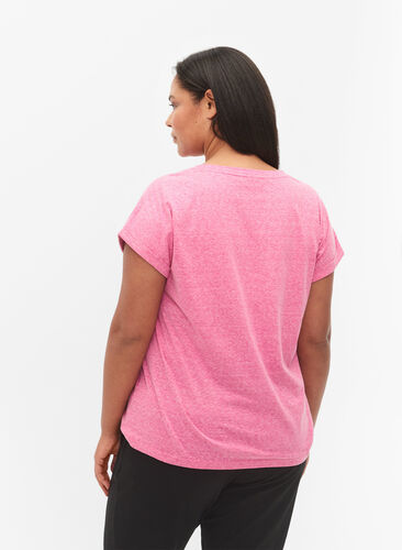 Meleret t-shirt med korte ærmer, Beetroot Purple Mél, Model image number 1