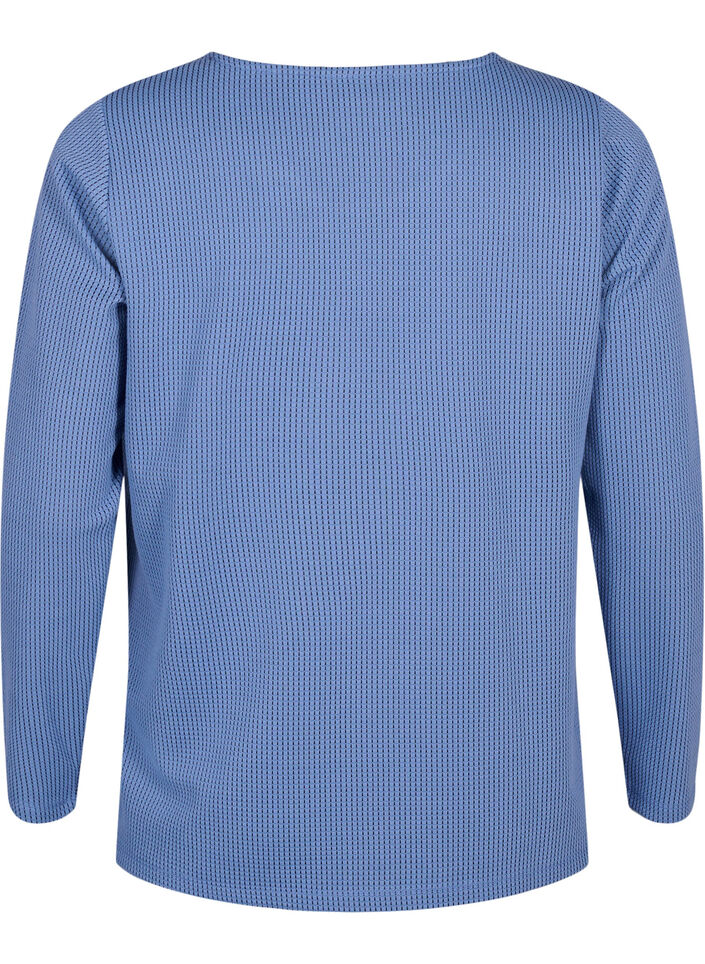 A-formet bluse med tekstur, Quiet Harbor, Packshot image number 1